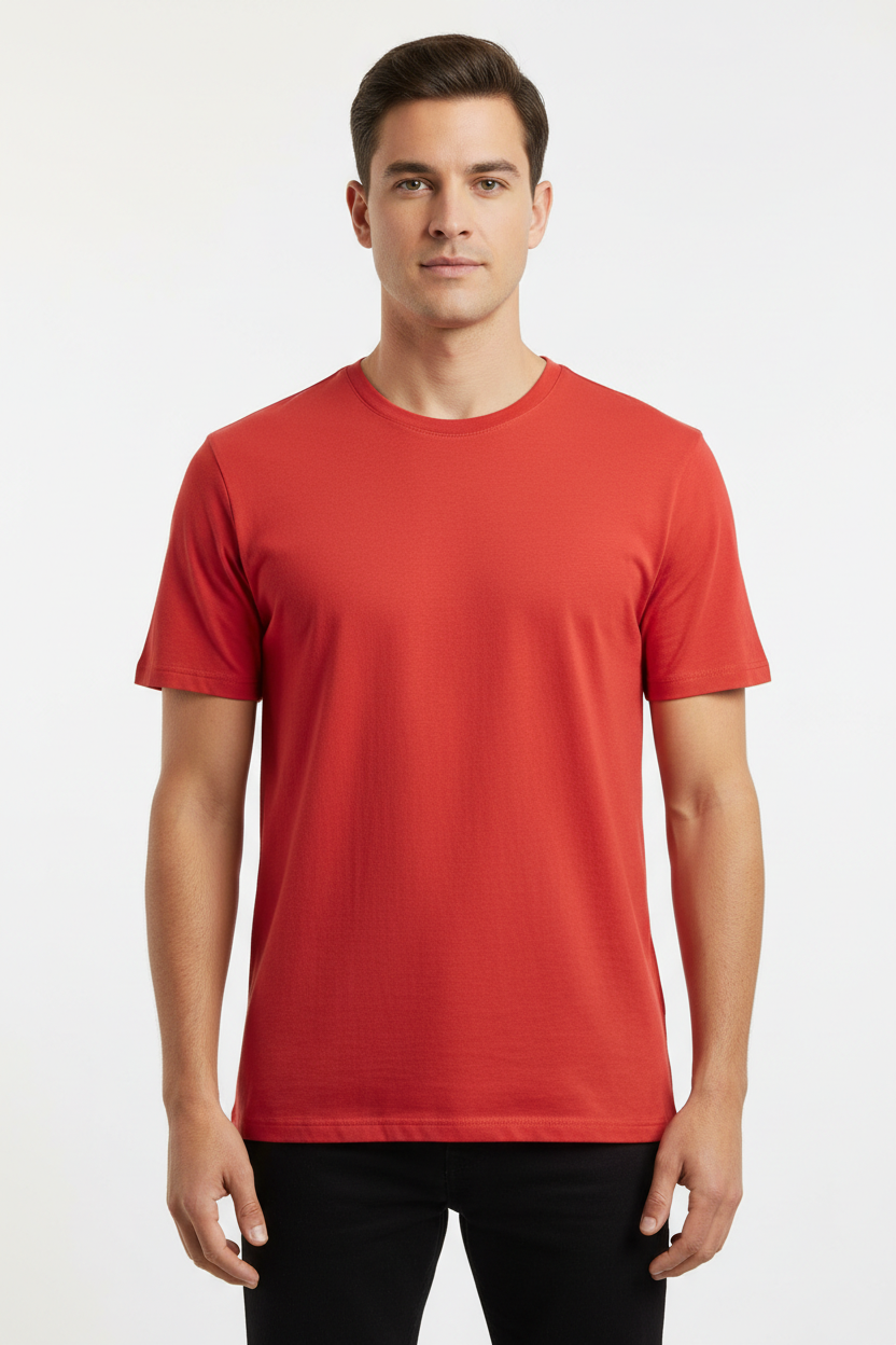 Male model in Canvas Red