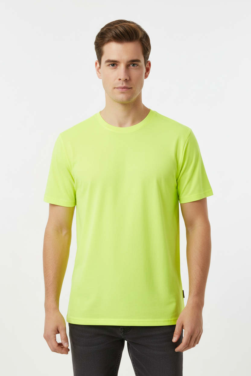 Male model in Fluorescent Yellow M&O